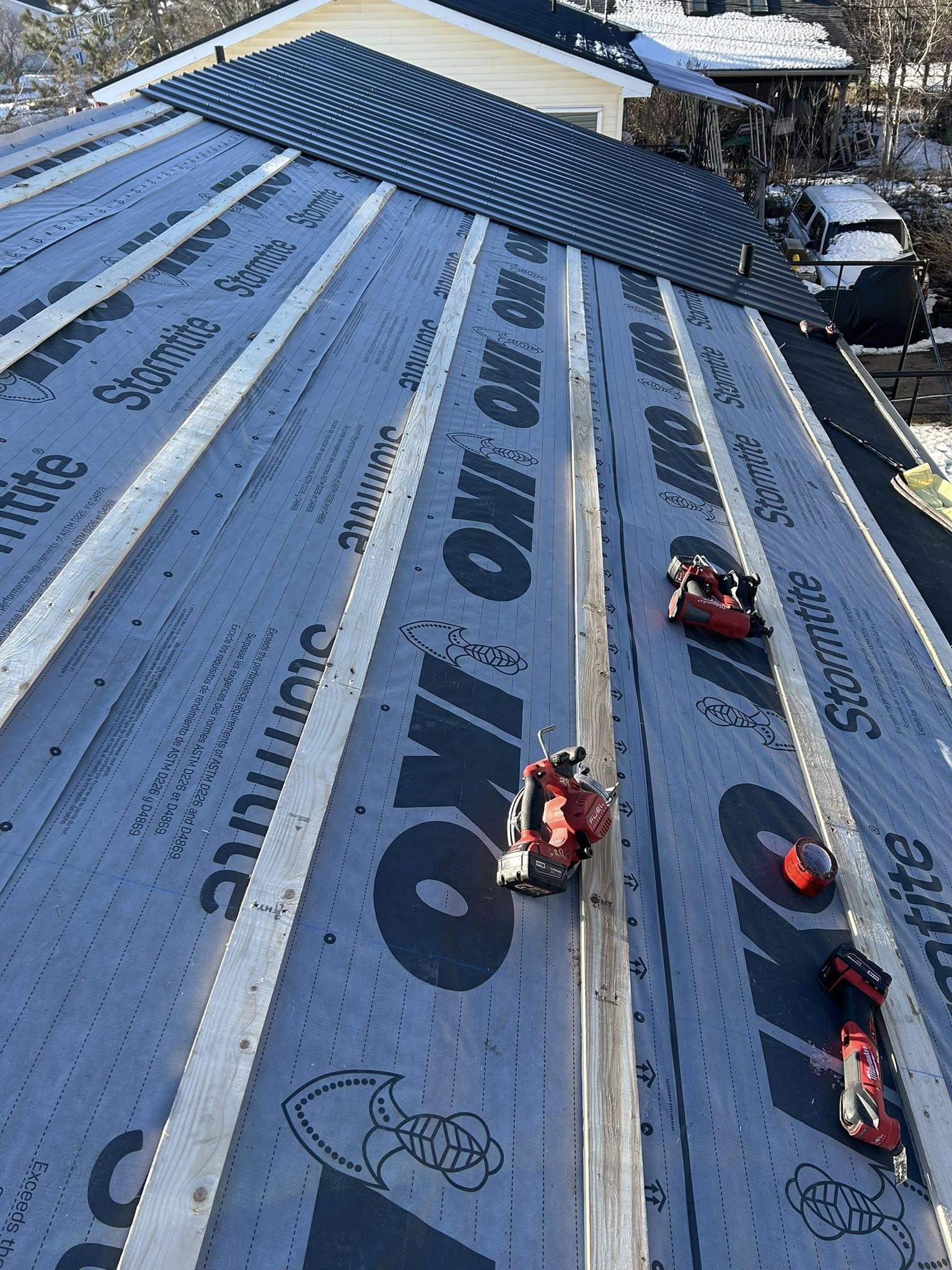 Roof underlayment installation — Geldart's Contracting