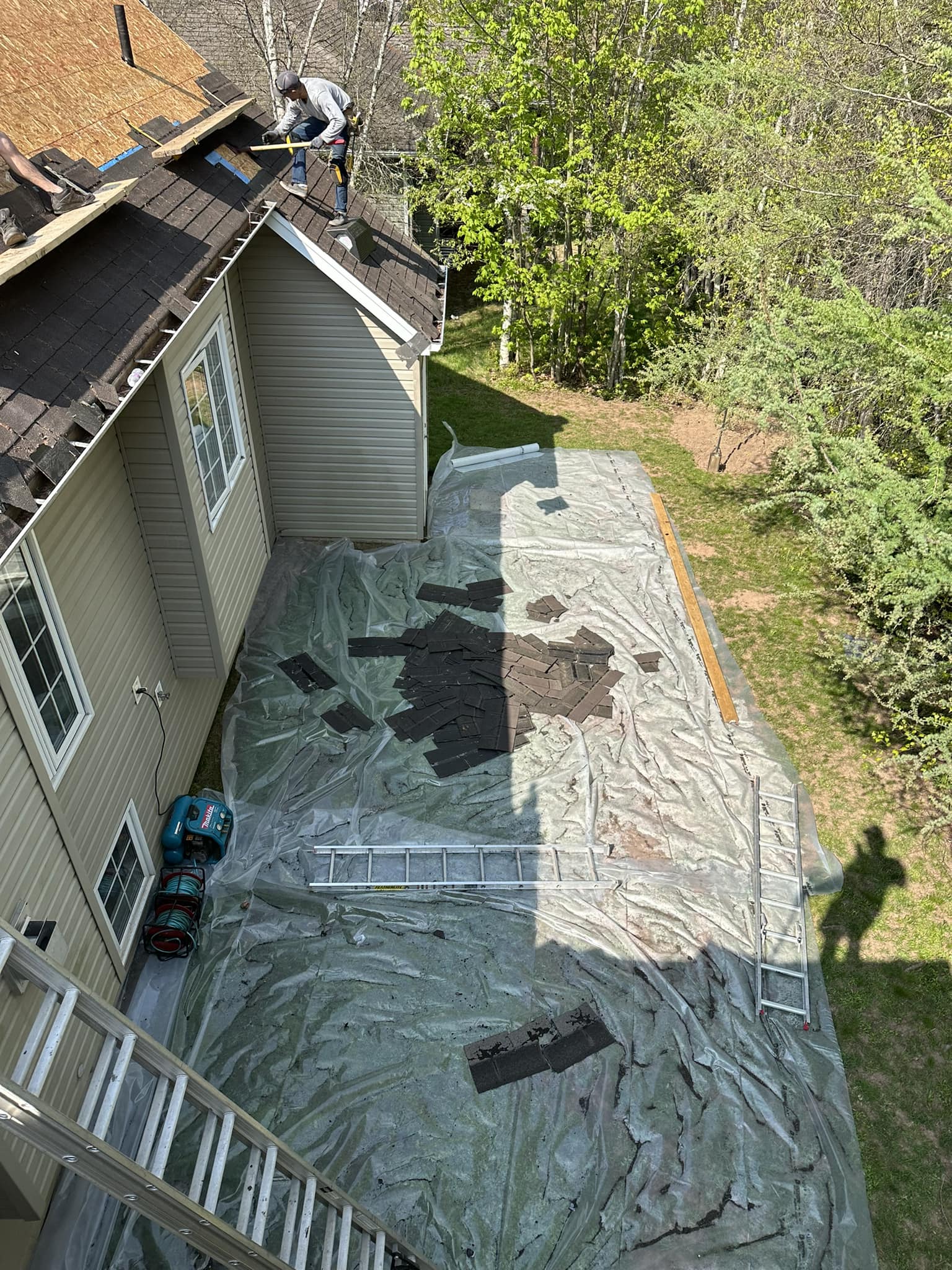 Roof replacement in progress — Geldart's Contracting